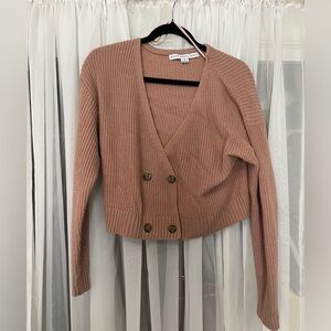 Cropped knit cardigan